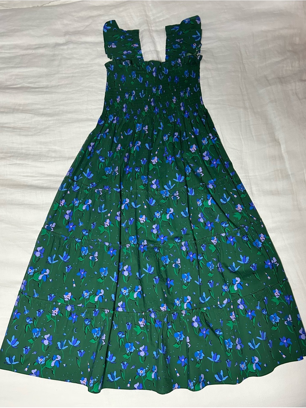 Hill House Home Ellie Nap Dress - Emerald Space Floral - Picture 4 of 6